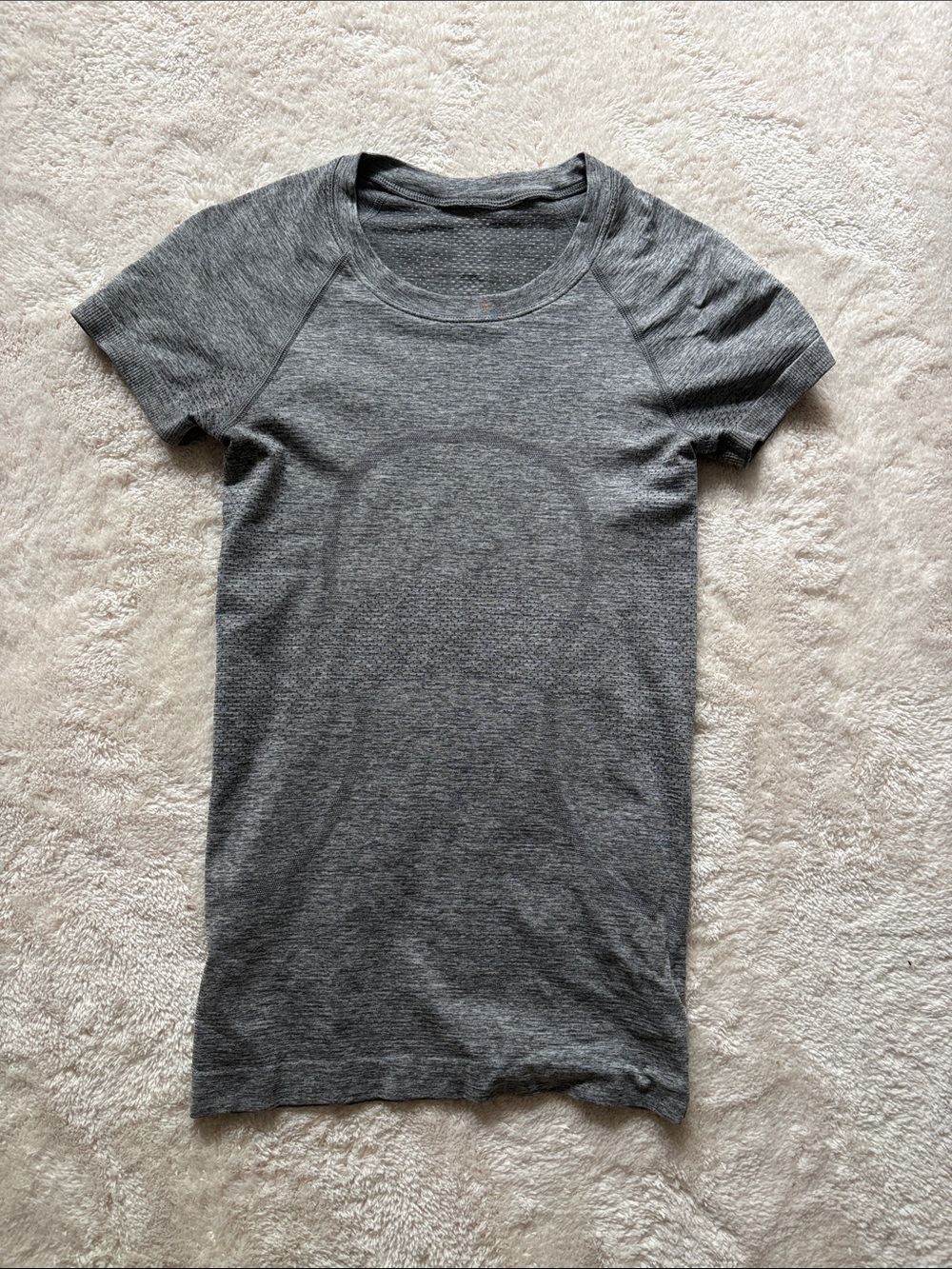 lululemon athletica Charcoal Gray Seamless Short Sleeve Top